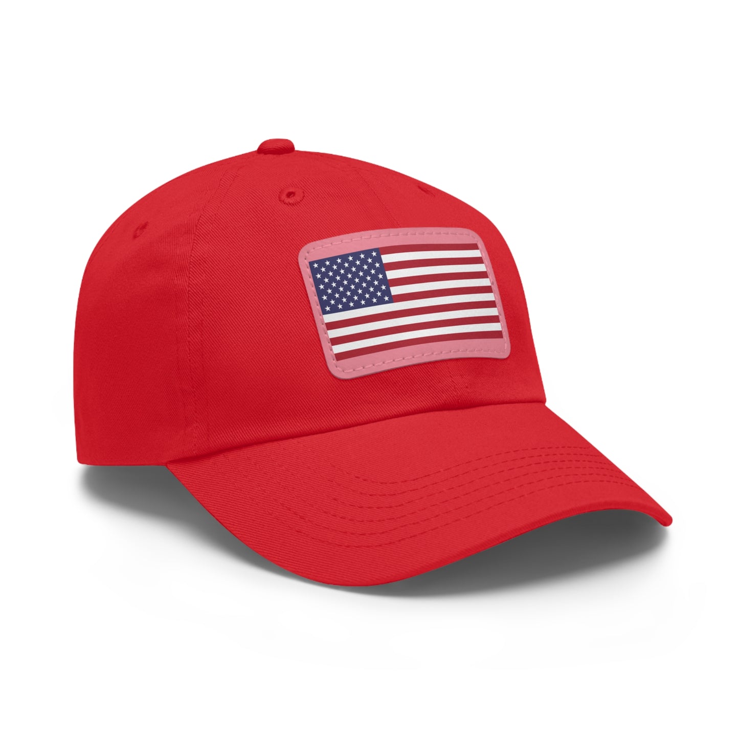 Hat / Cap with Leather Patch (Rectangle) USA Flag