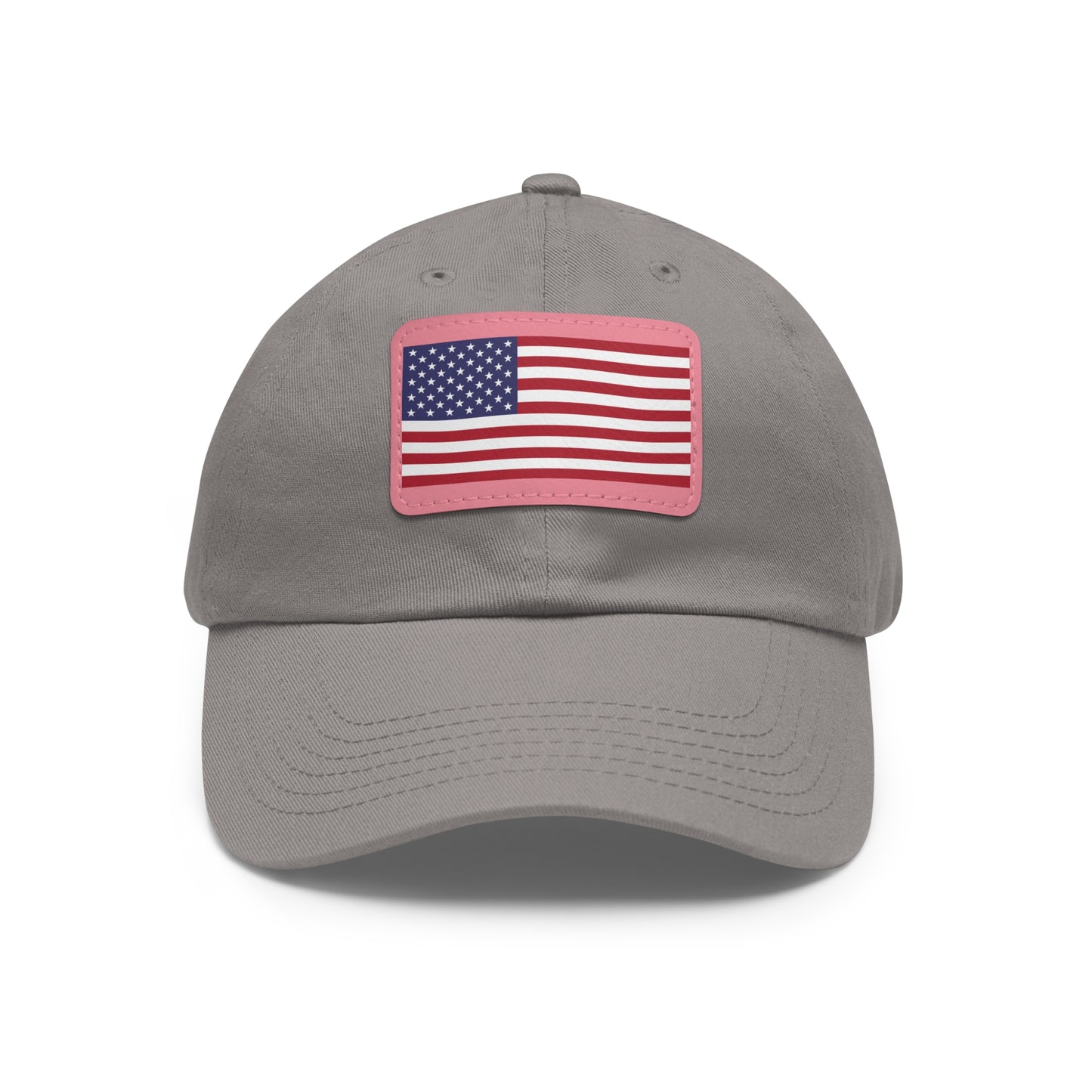 Hat / Cap with Leather Patch (Rectangle) USA Flag