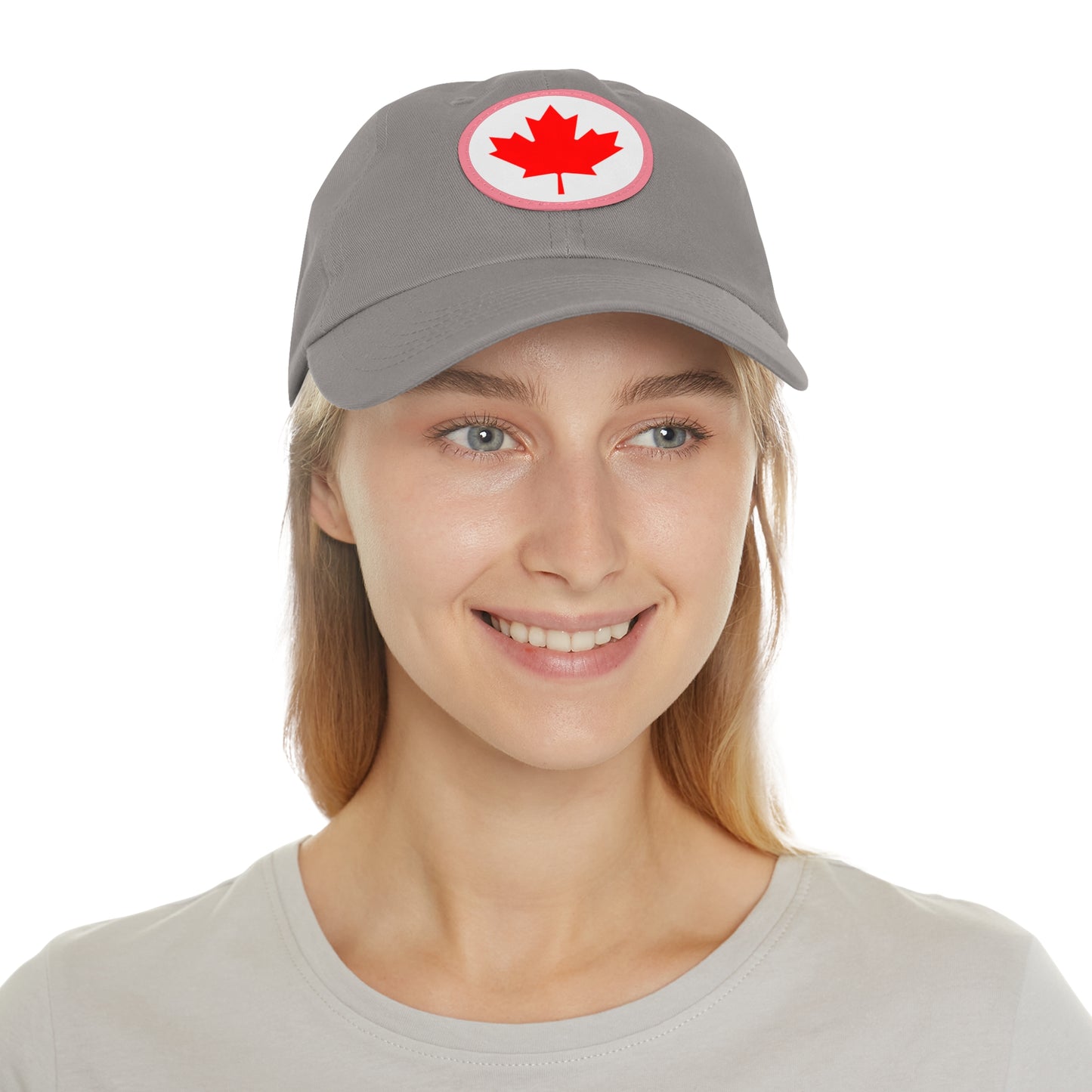 Hat / Cap with Leather Patch (Round) Canada Flag