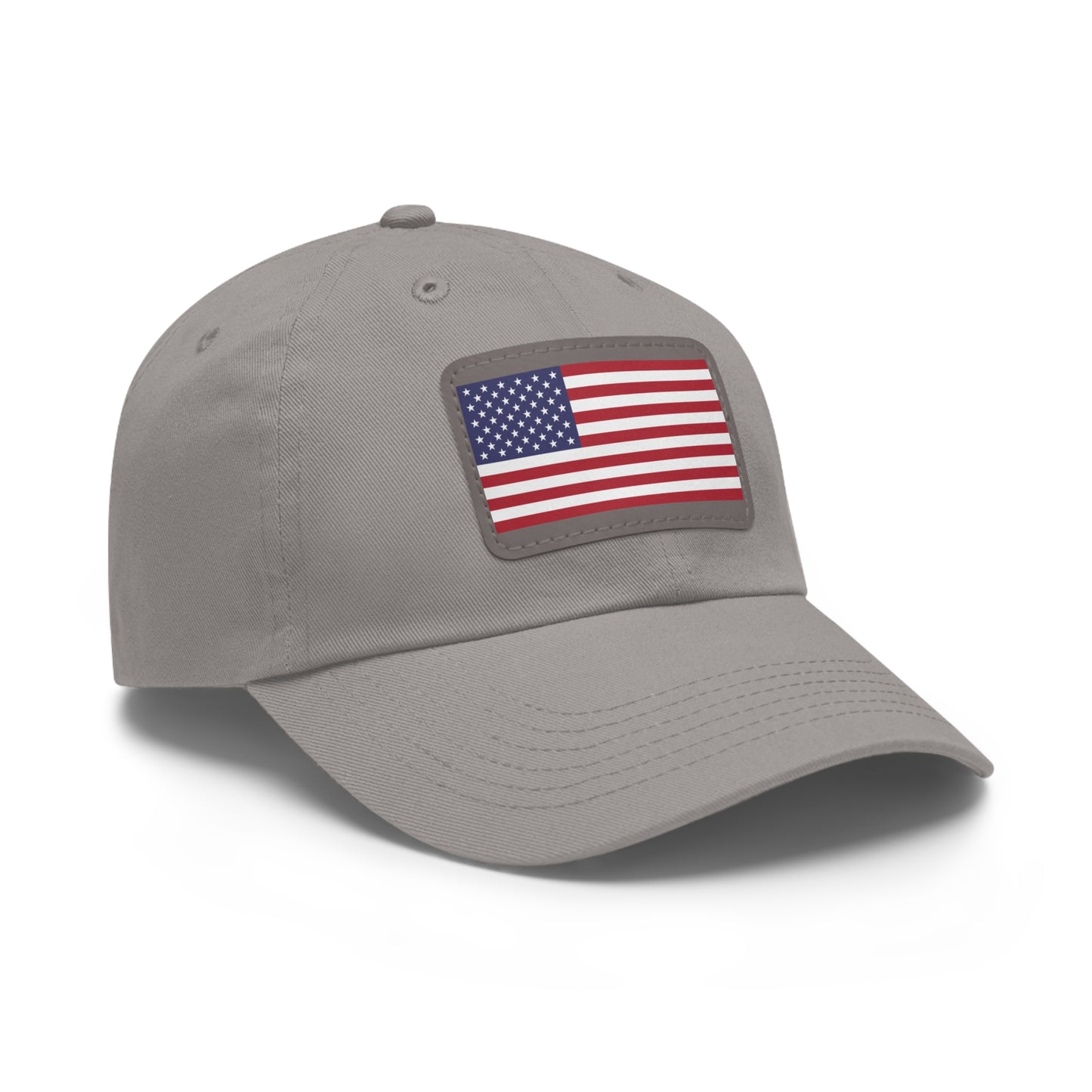 Hat / Cap with Leather Patch (Rectangle) USA Flag