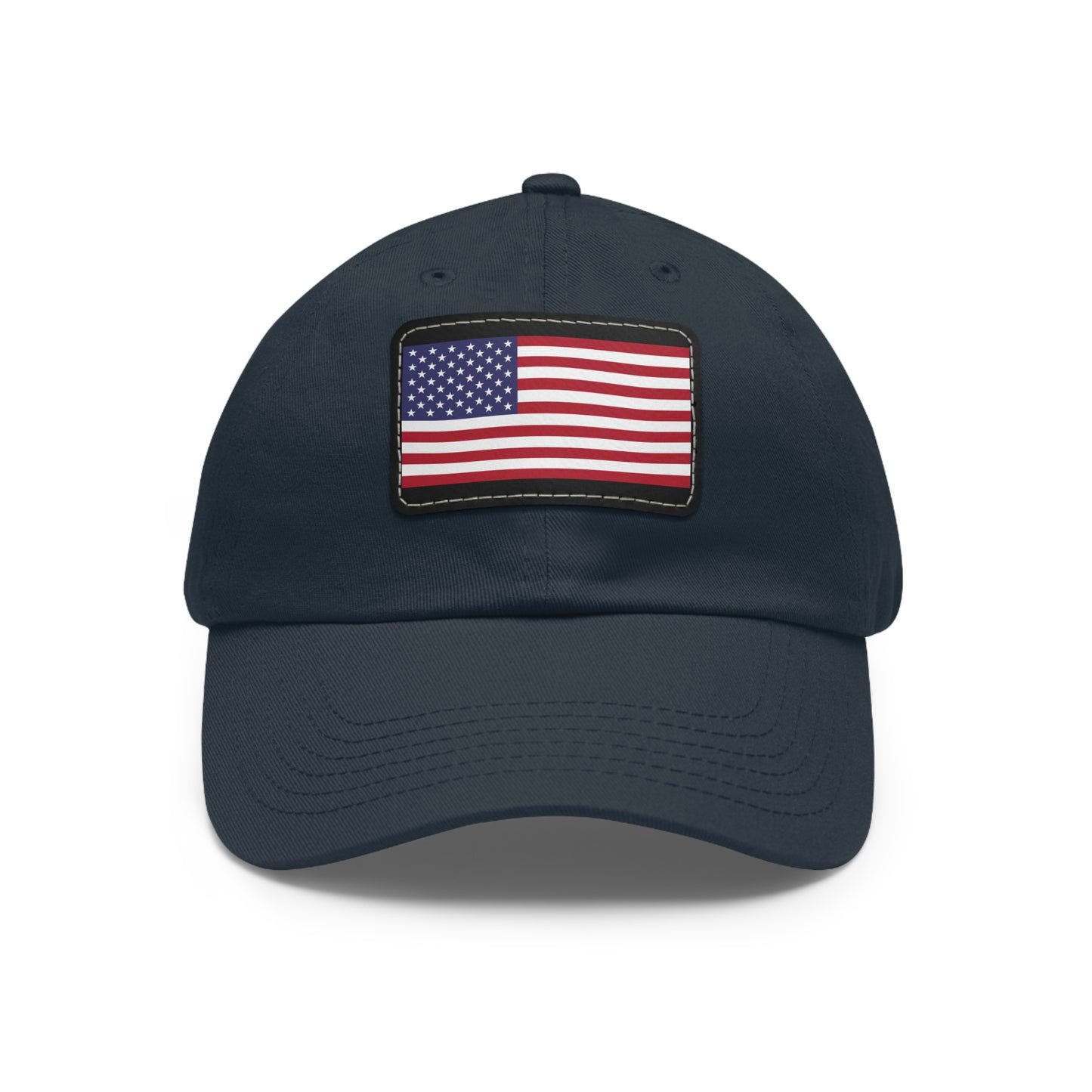 Hat / Cap with Leather Patch (Rectangle) USA Flag