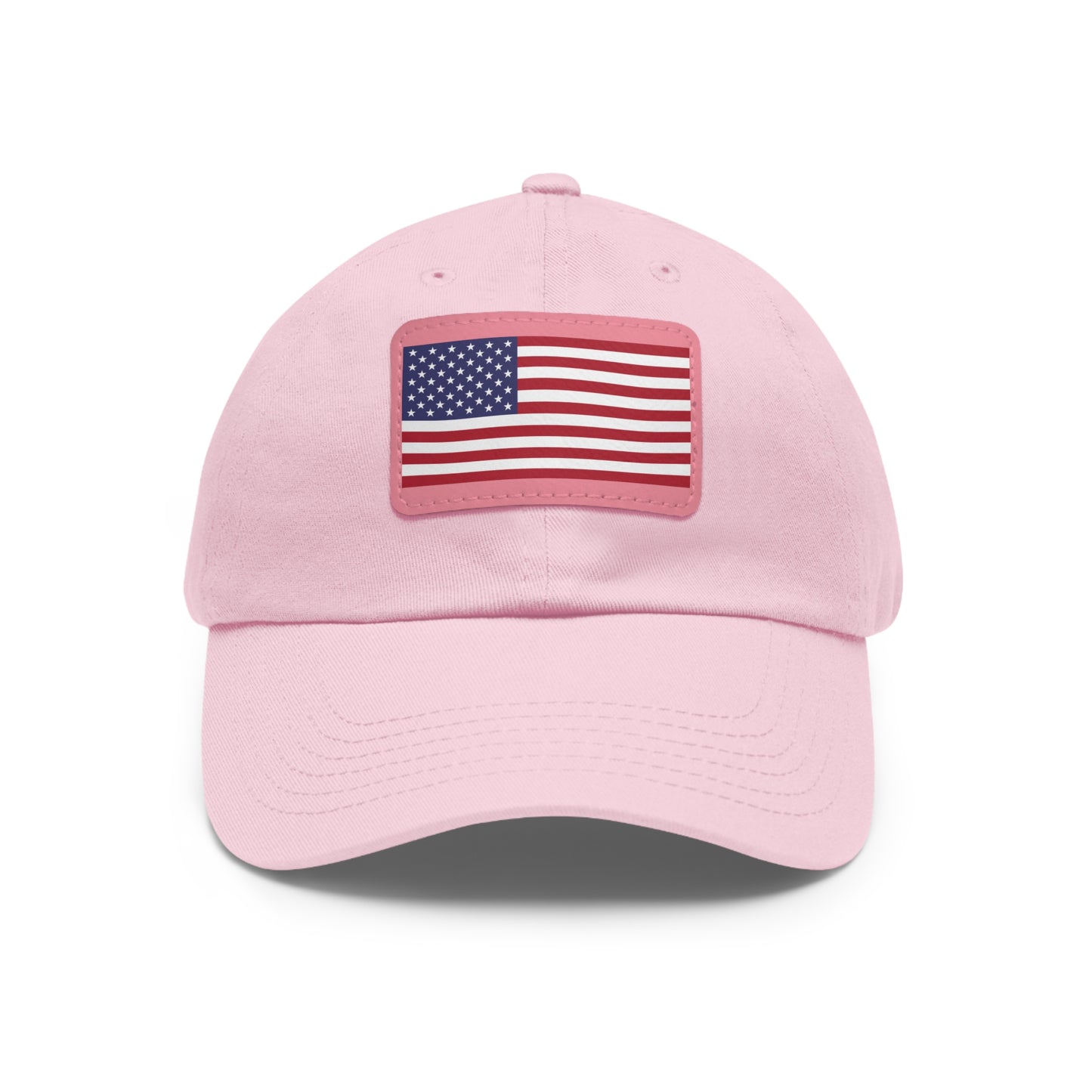 Hat / Cap with Leather Patch (Rectangle) USA Flag