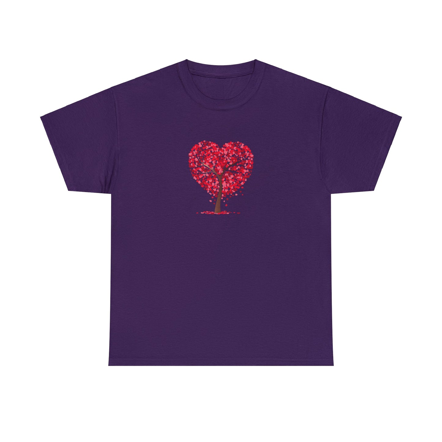 Unisex Heavy Cotton Tee with Tree Hearts