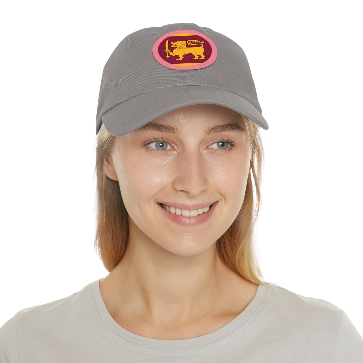 Hat / Cap with Leather Patch (Round) Sri Lanka Flag