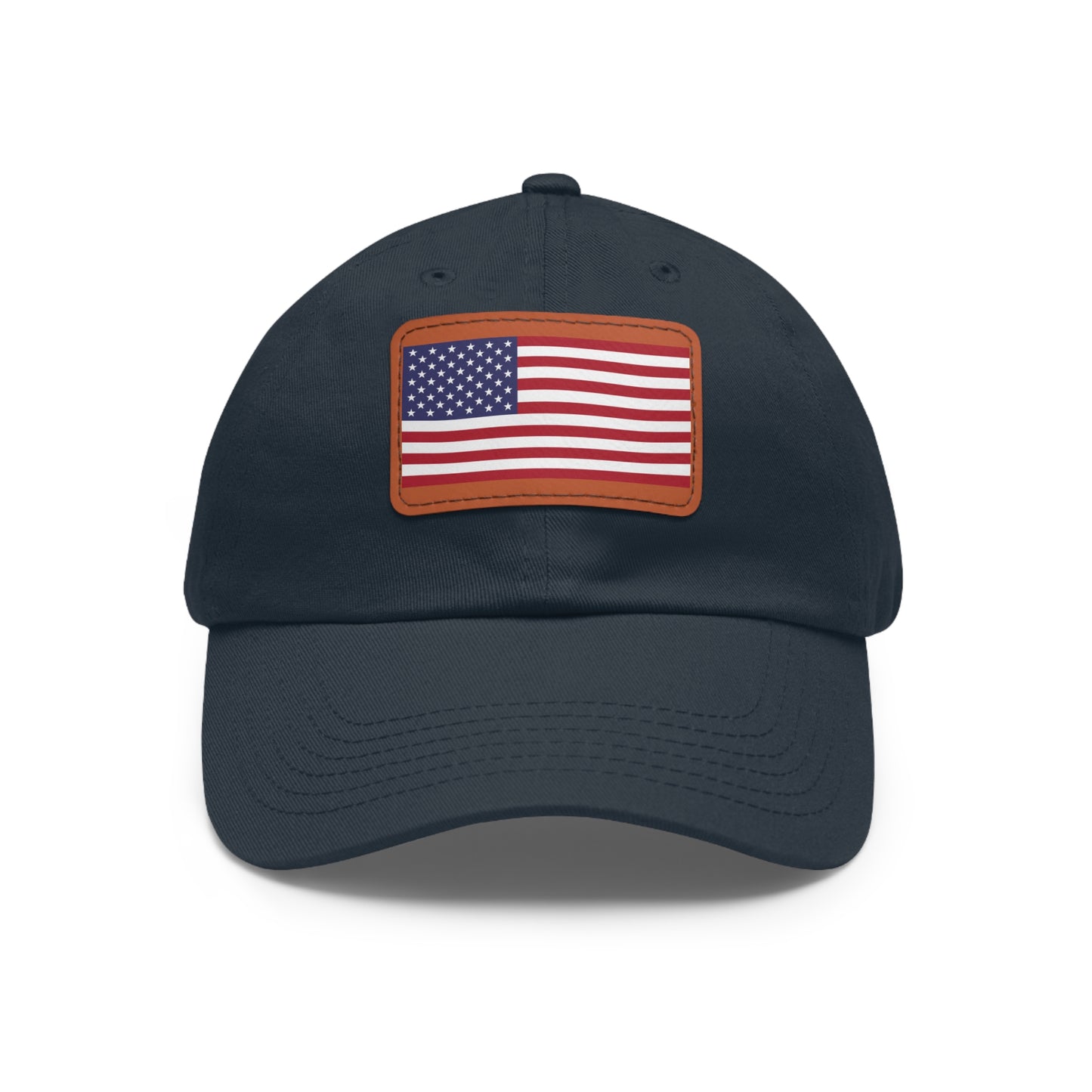 Hat / Cap with Leather Patch (Rectangle) USA Flag