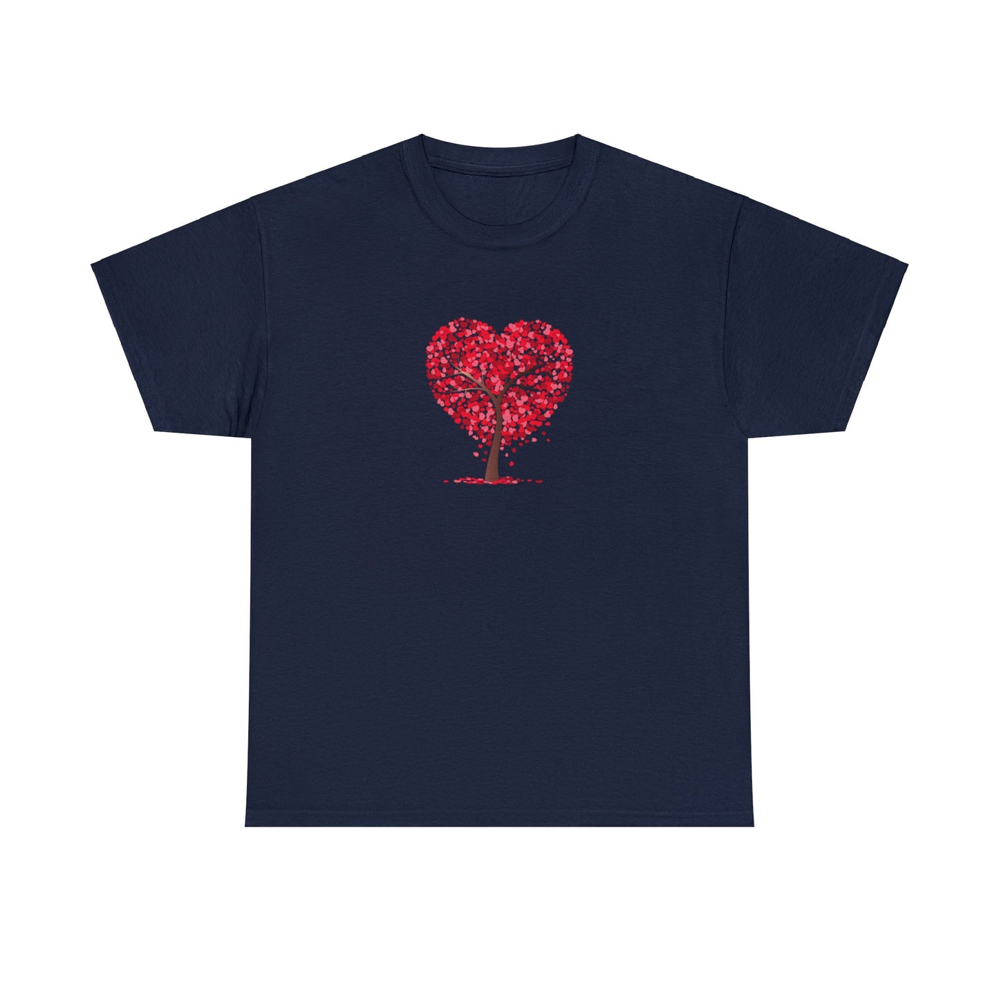 Unisex Heavy Cotton Tee with Tree Hearts