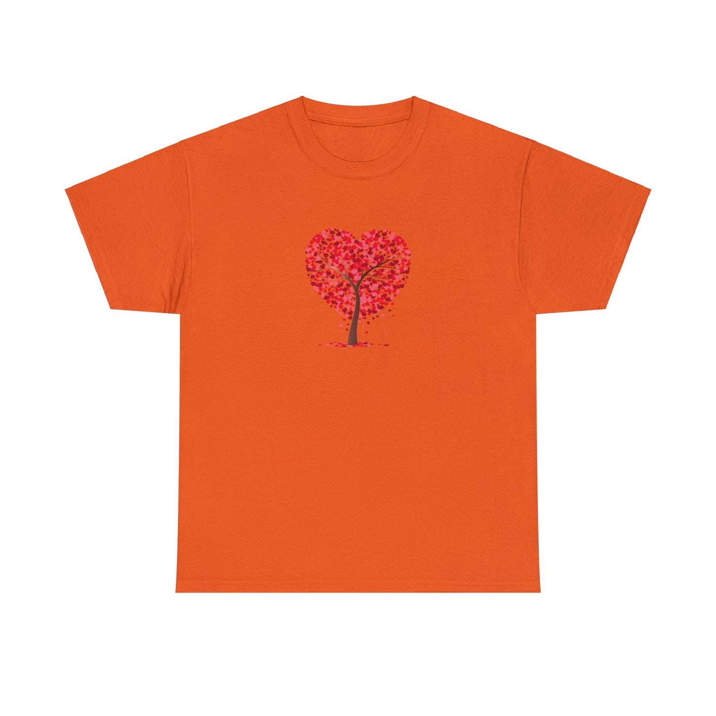 Unisex Heavy Cotton Tee with Tree Hearts