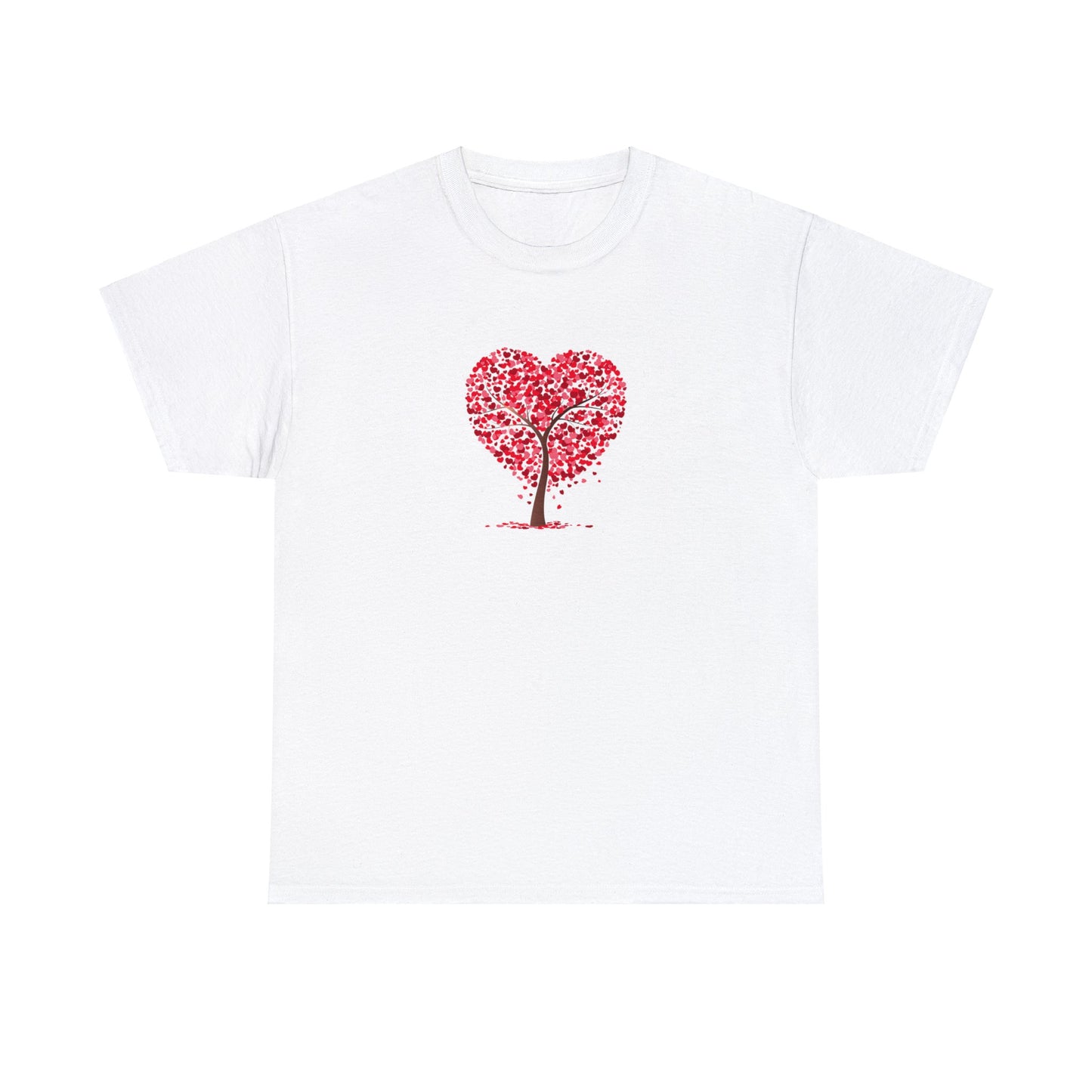 Unisex Heavy Cotton Tee with Tree Hearts