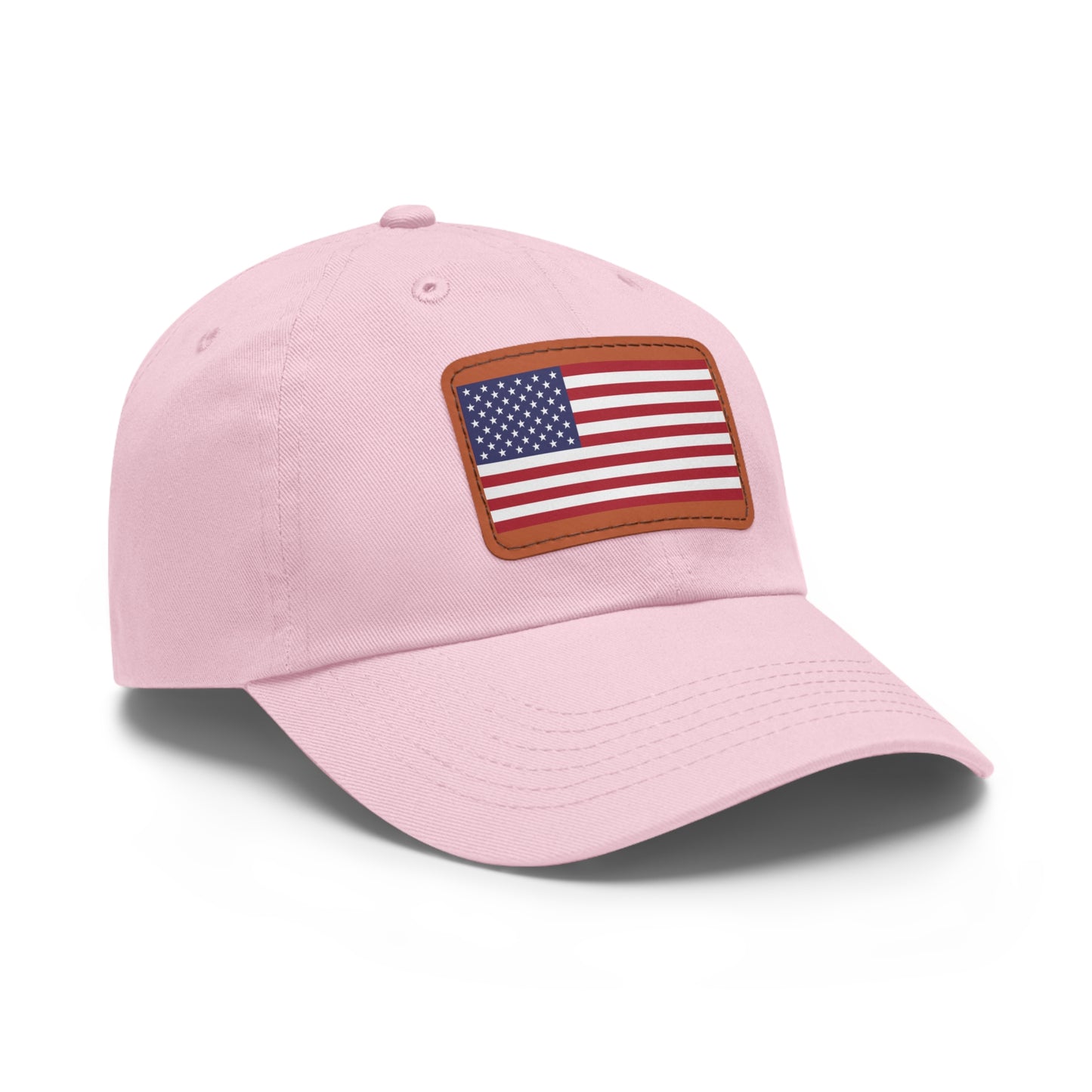 Hat / Cap with Leather Patch (Rectangle) USA Flag