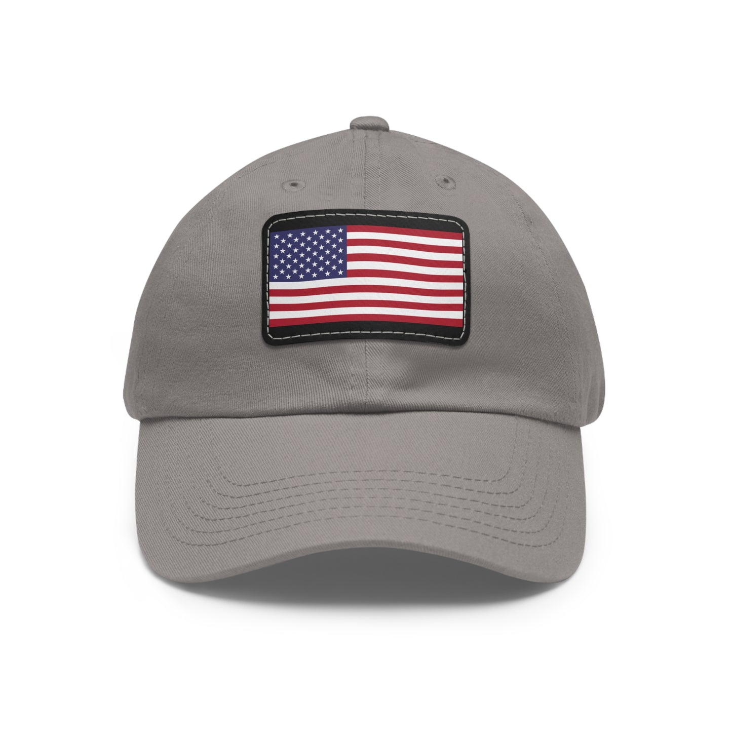 Hat / Cap with Leather Patch (Rectangle) USA Flag