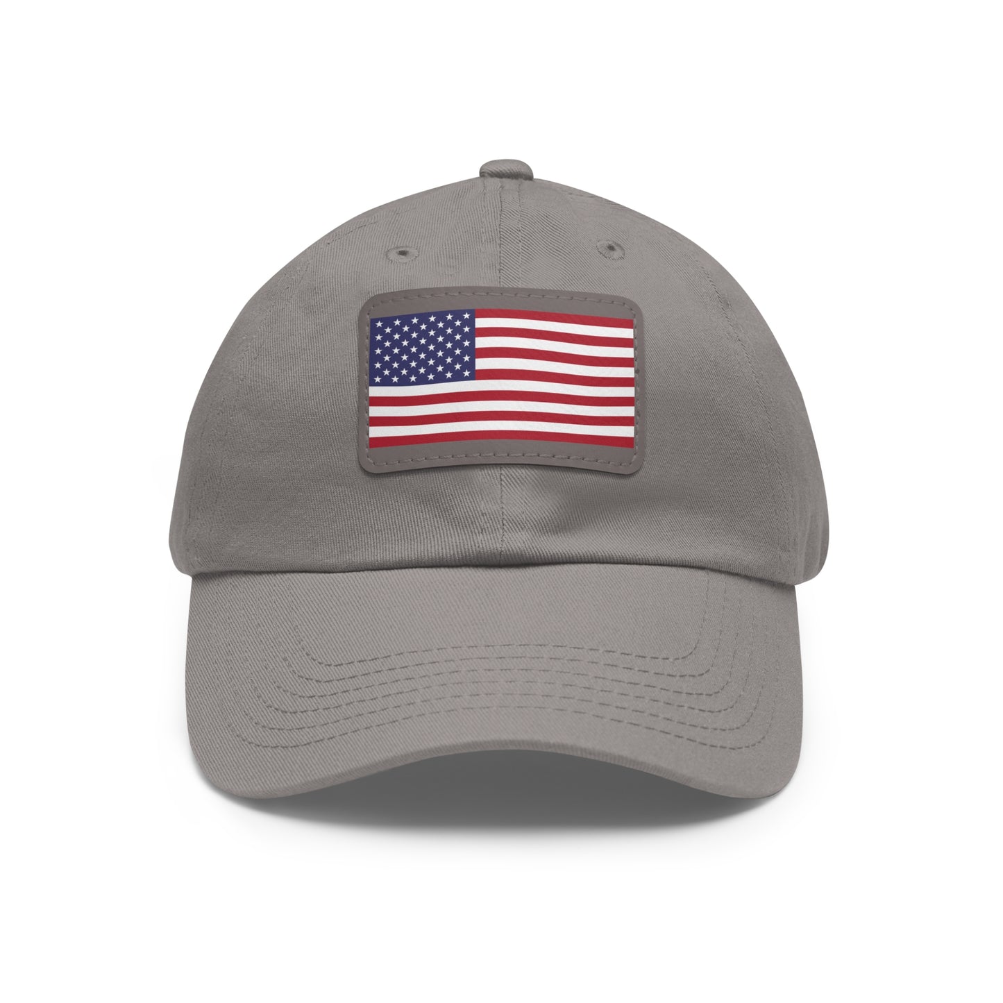 Hat / Cap with Leather Patch (Rectangle) USA Flag