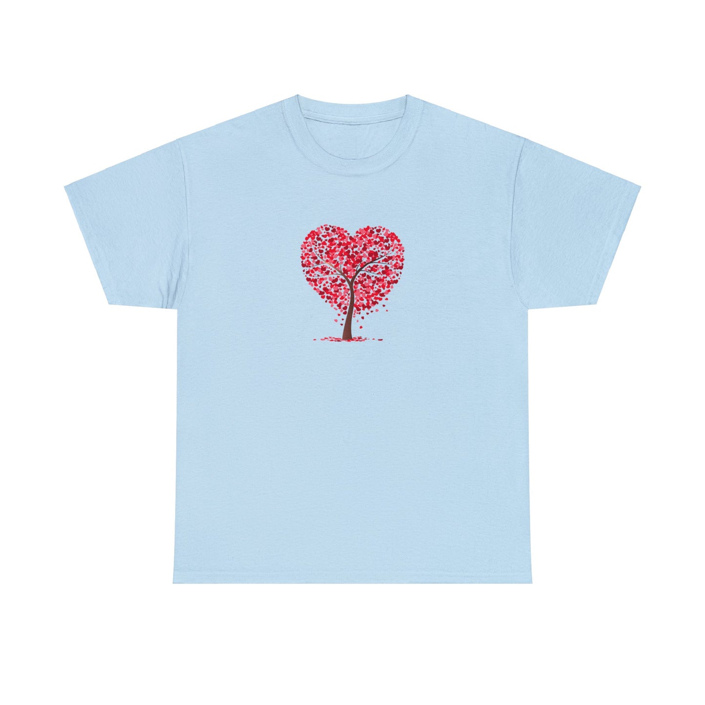 Unisex Heavy Cotton Tee with Tree Hearts