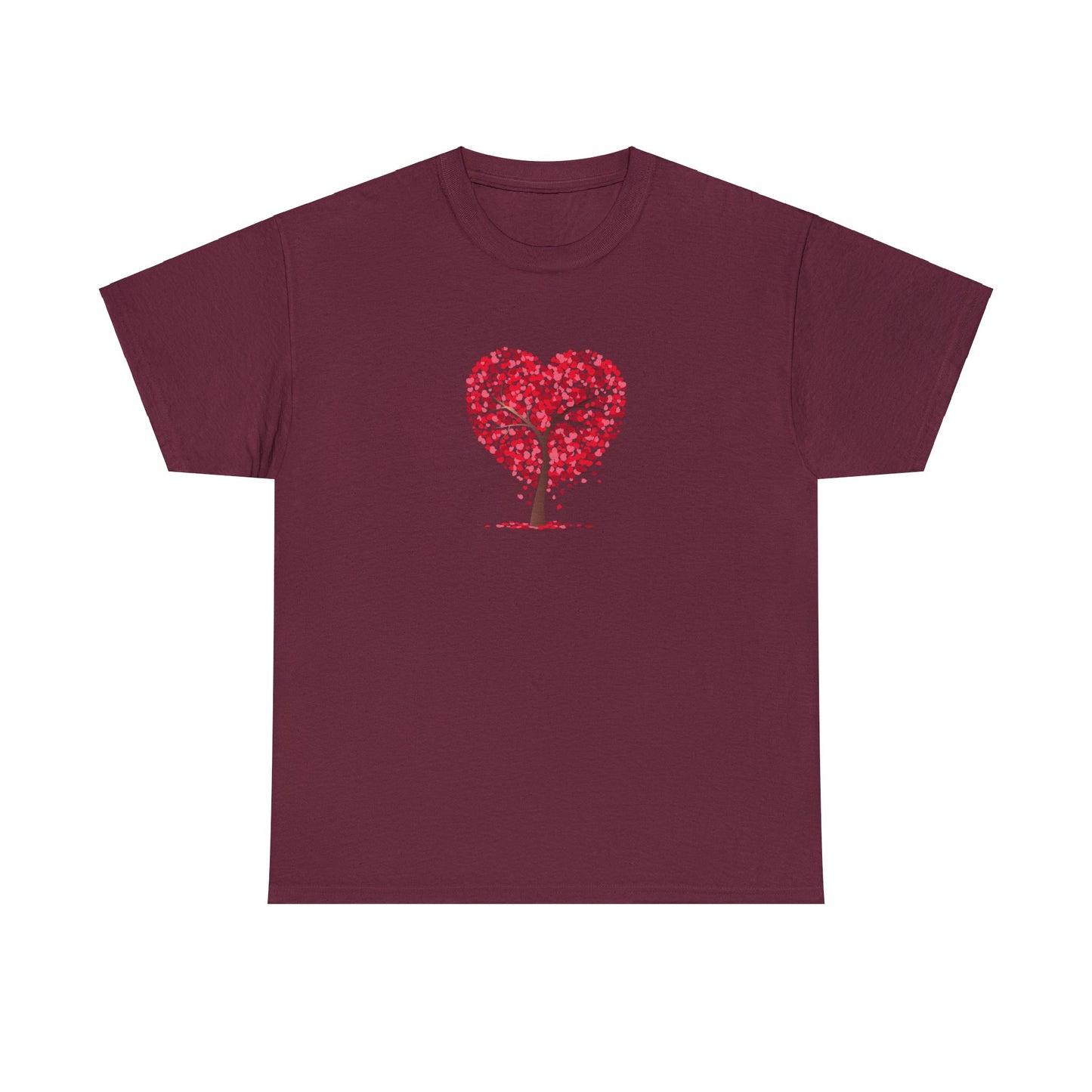 Unisex Heavy Cotton Tee with Tree Hearts