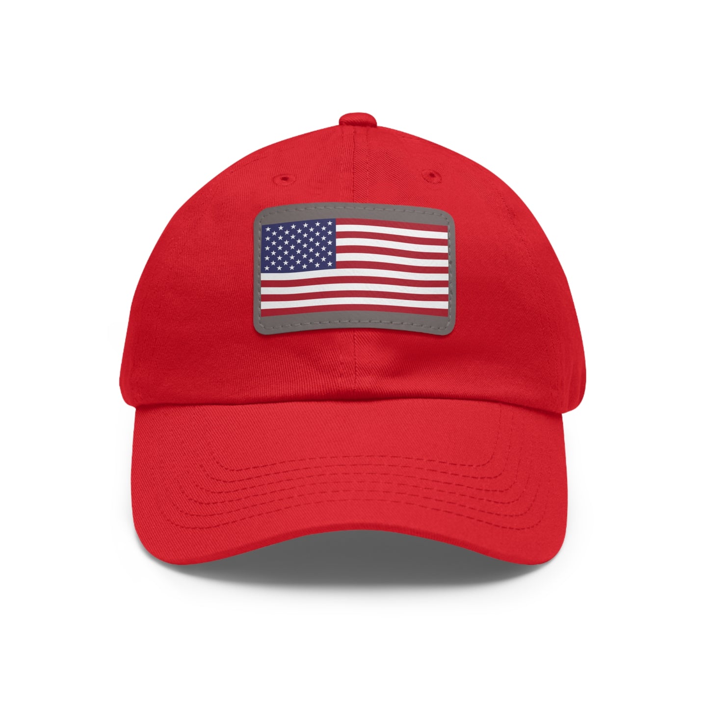 Hat / Cap with Leather Patch (Rectangle) USA Flag
