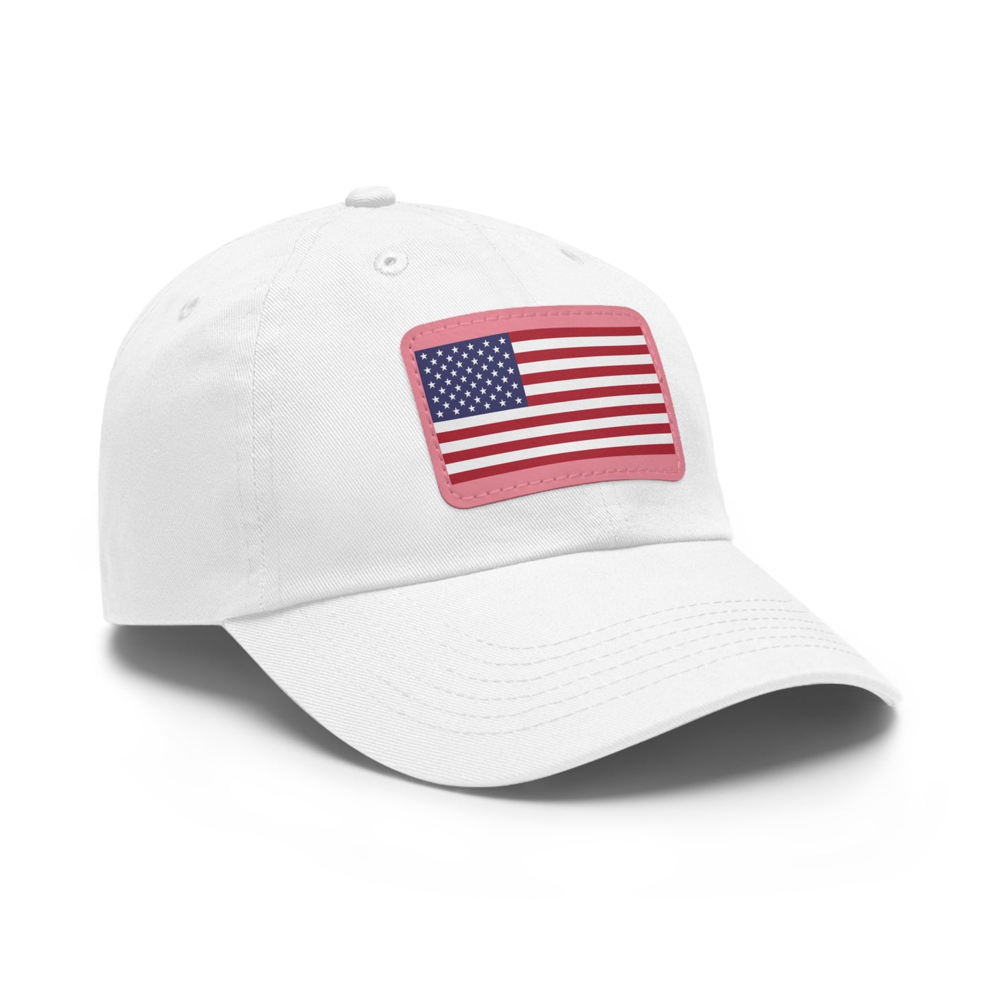 Hat / Cap with Leather Patch (Rectangle) USA Flag