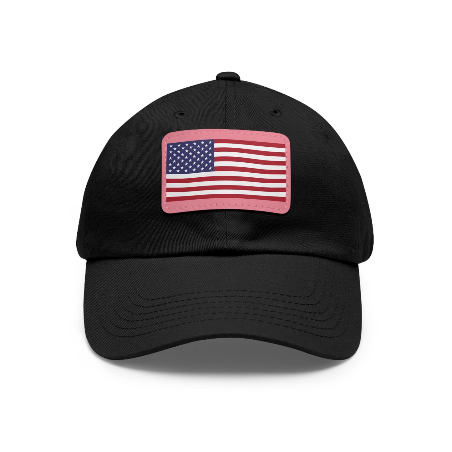 Hat / Cap with Leather Patch (Rectangle) USA Flag