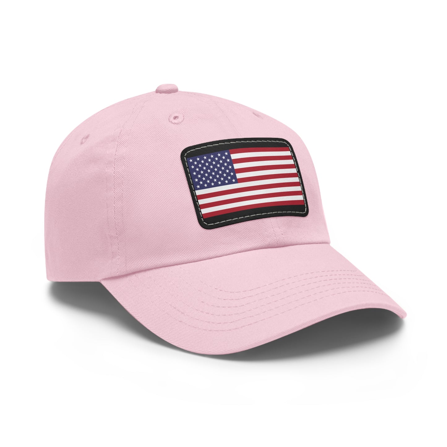 Hat / Cap with Leather Patch (Rectangle) USA Flag