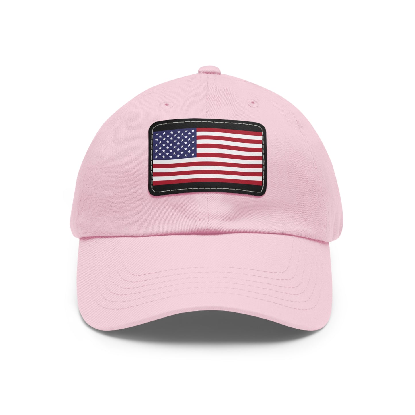 Hat / Cap with Leather Patch (Rectangle) USA Flag
