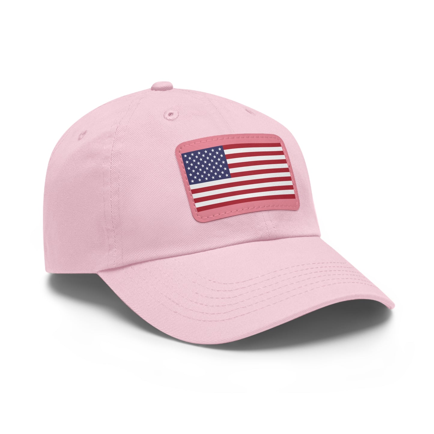 Hat / Cap with Leather Patch (Rectangle) USA Flag