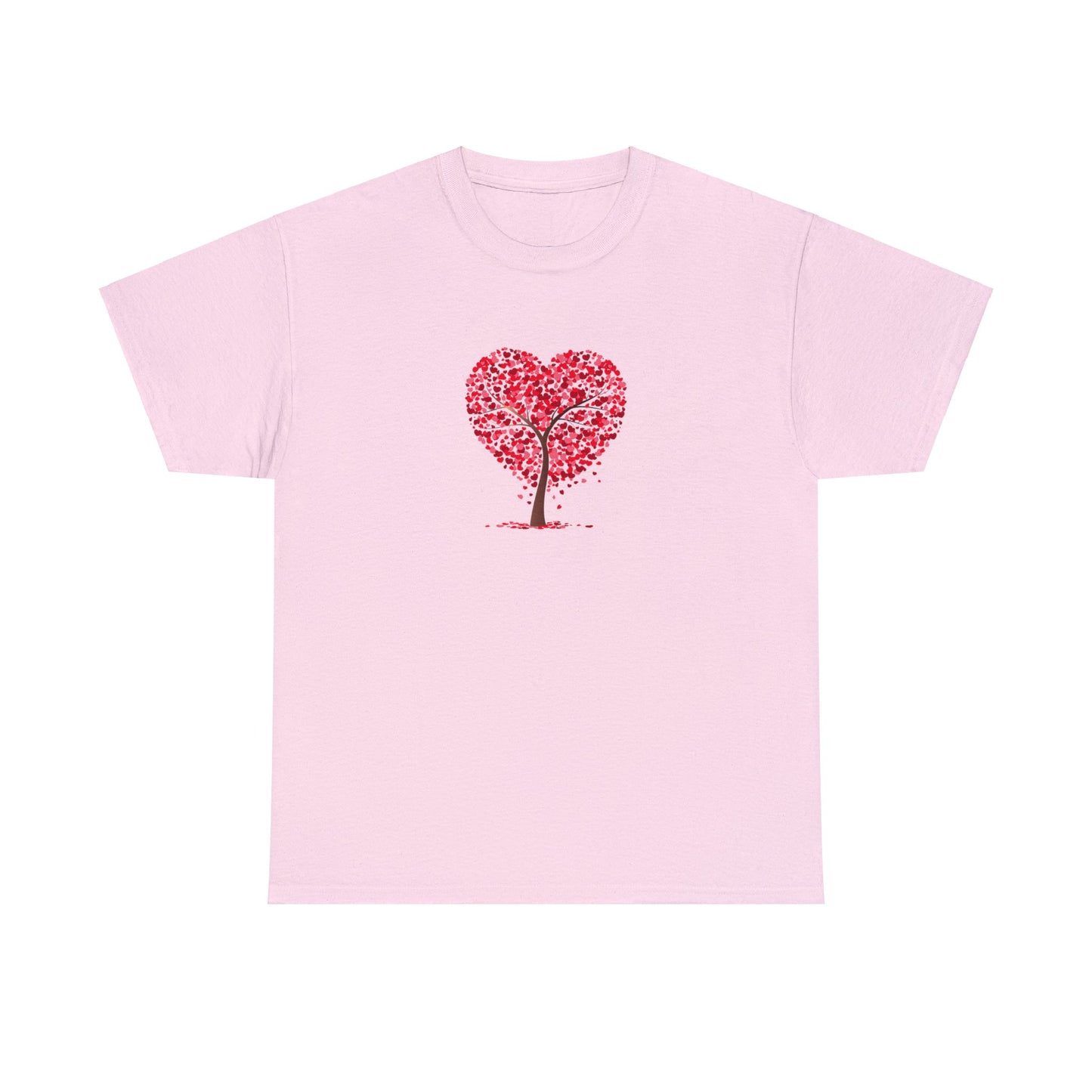 Unisex Heavy Cotton Tee with Tree Hearts