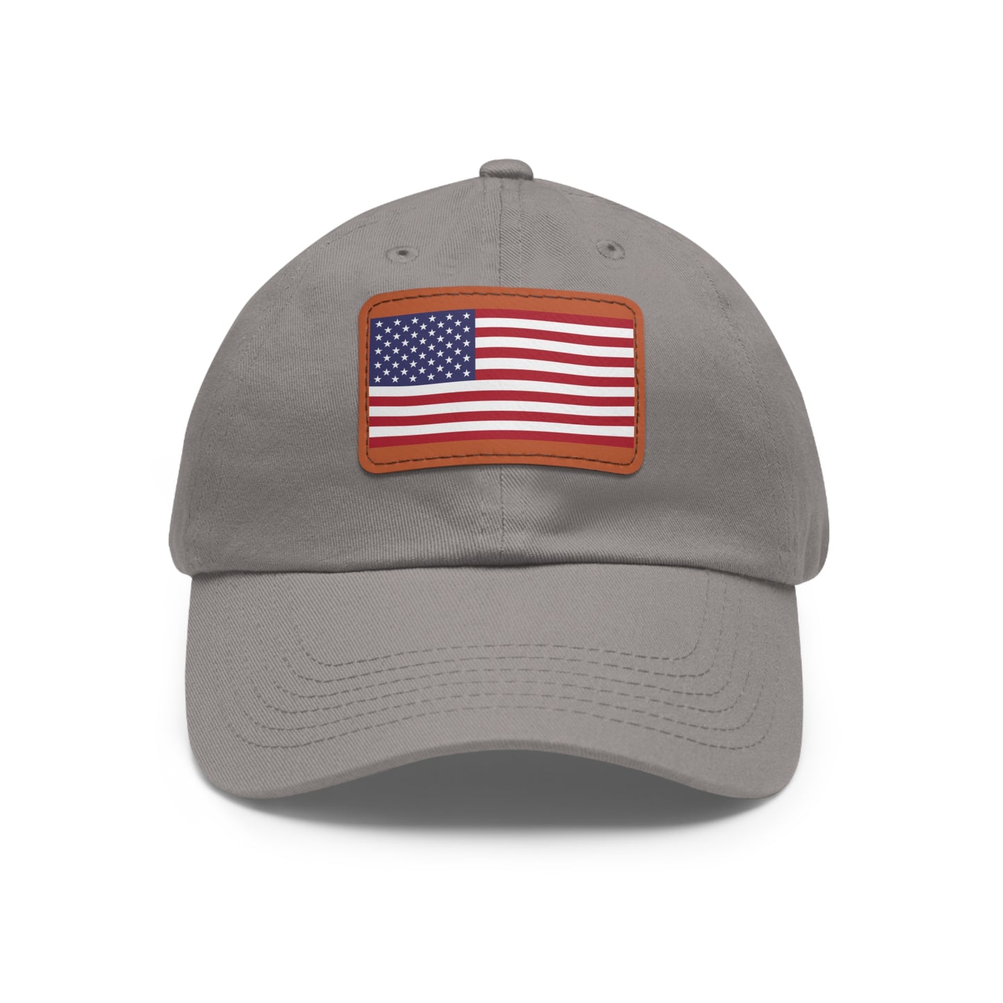 Hat / Cap with Leather Patch (Rectangle) USA Flag
