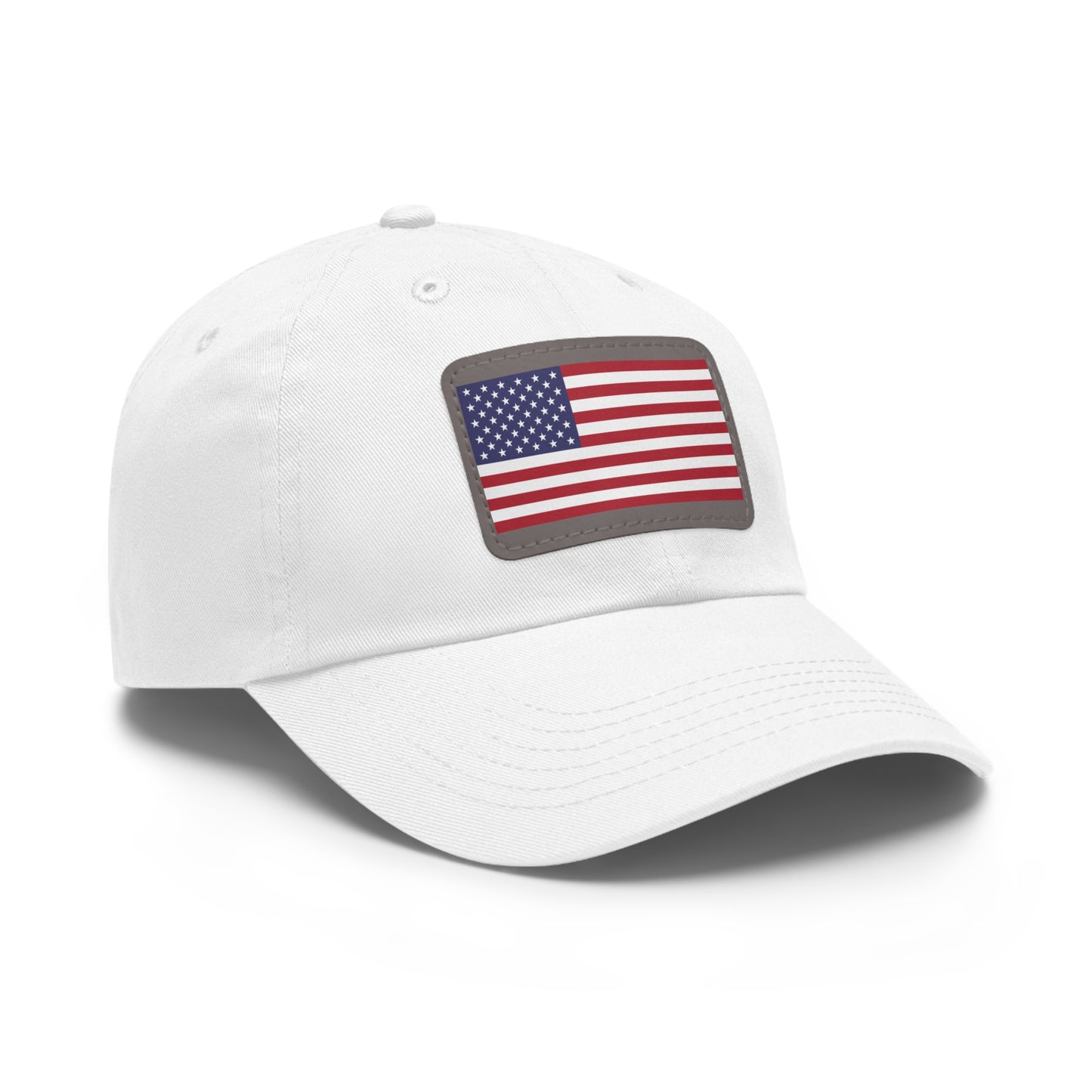 Hat / Cap with Leather Patch (Rectangle) USA Flag