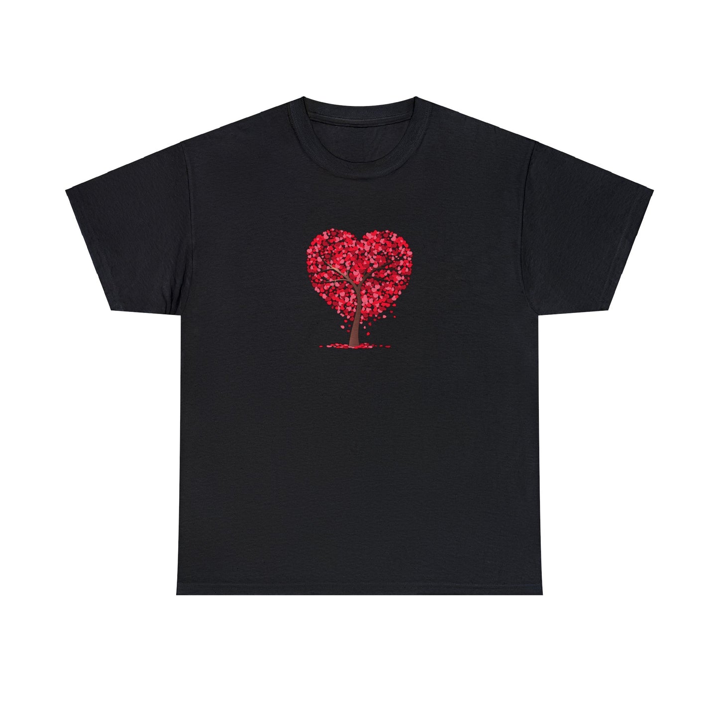 Unisex Heavy Cotton Tee with Tree Hearts