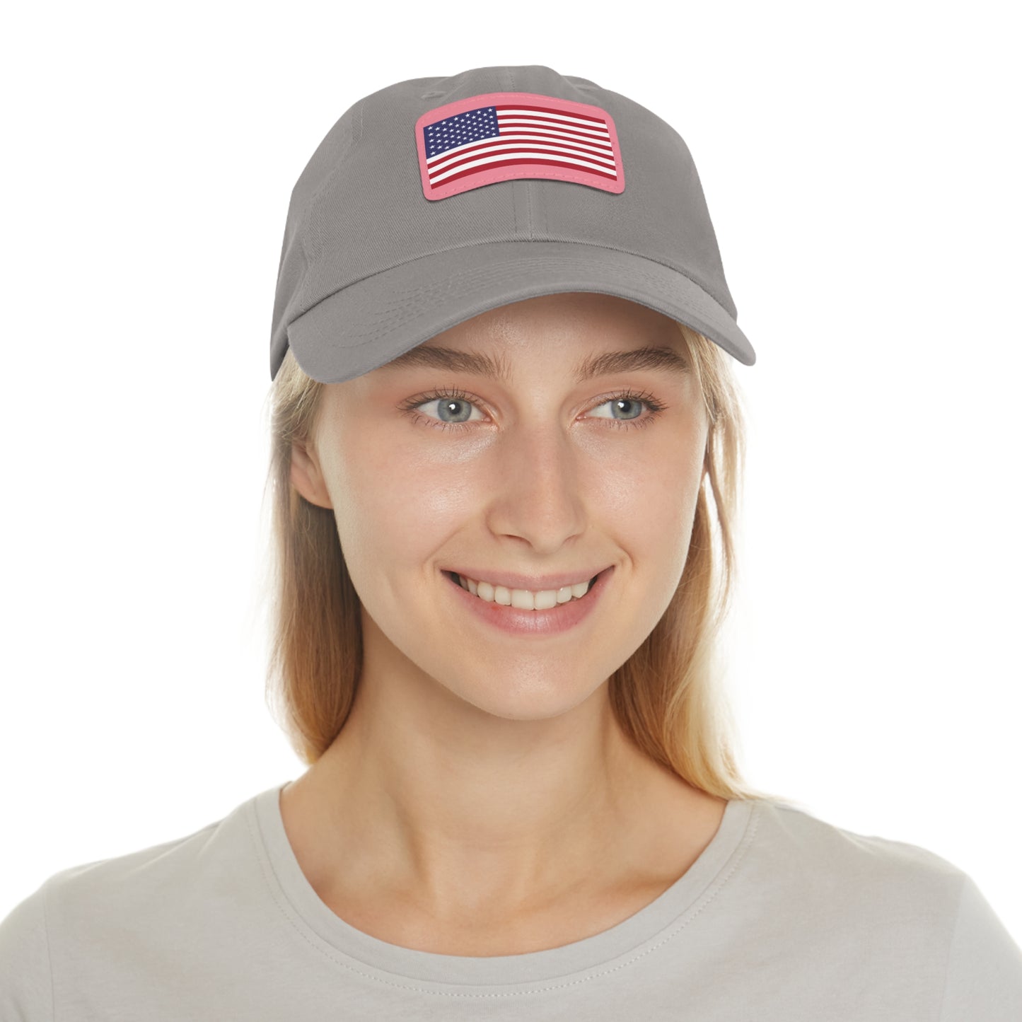 Hat / Cap with Leather Patch (Rectangle) USA Flag