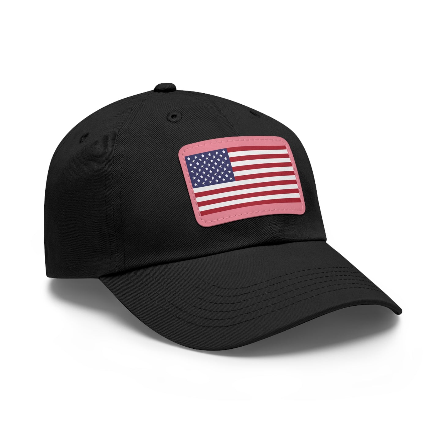 Hat / Cap with Leather Patch (Rectangle) USA Flag
