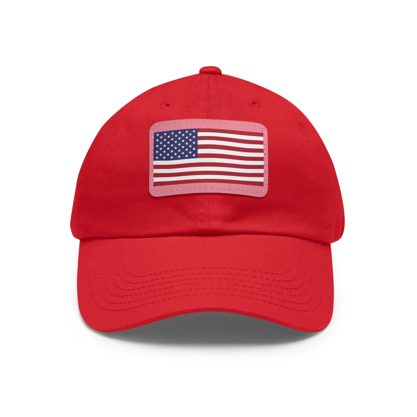 Hat / Cap with Leather Patch (Rectangle) USA Flag