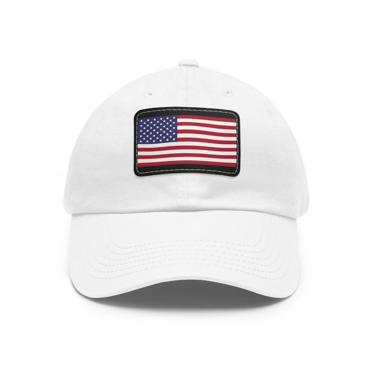 Hat / Cap with Leather Patch (Rectangle) USA Flag