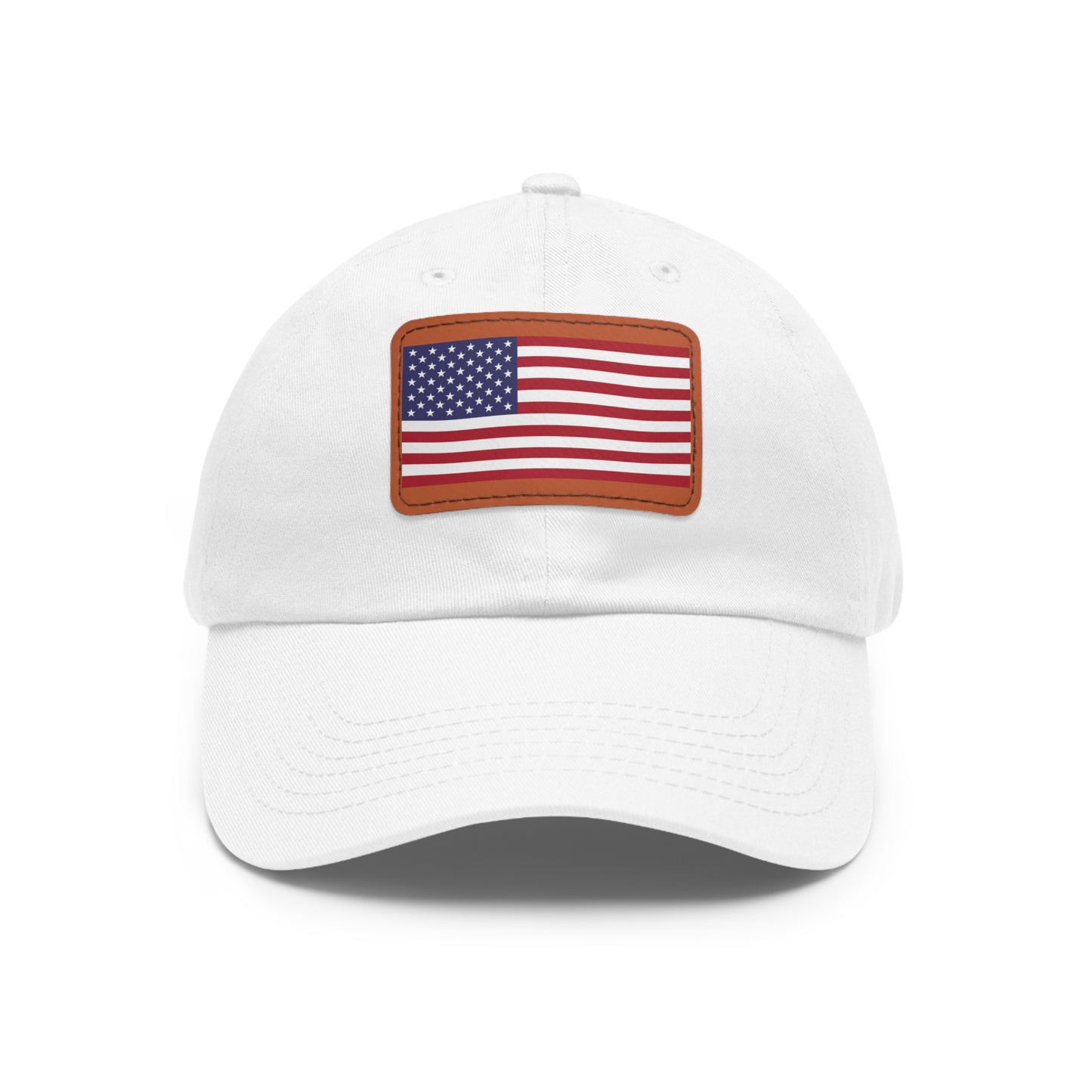 Hat / Cap with Leather Patch (Rectangle) USA Flag