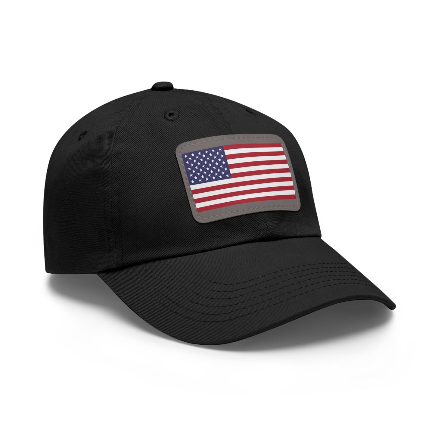 Hat / Cap with Leather Patch (Rectangle) USA Flag