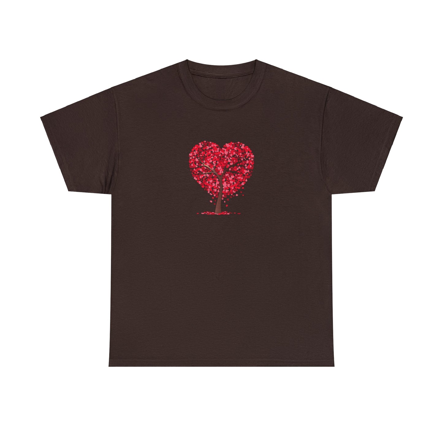 Unisex Heavy Cotton Tee with Tree Hearts