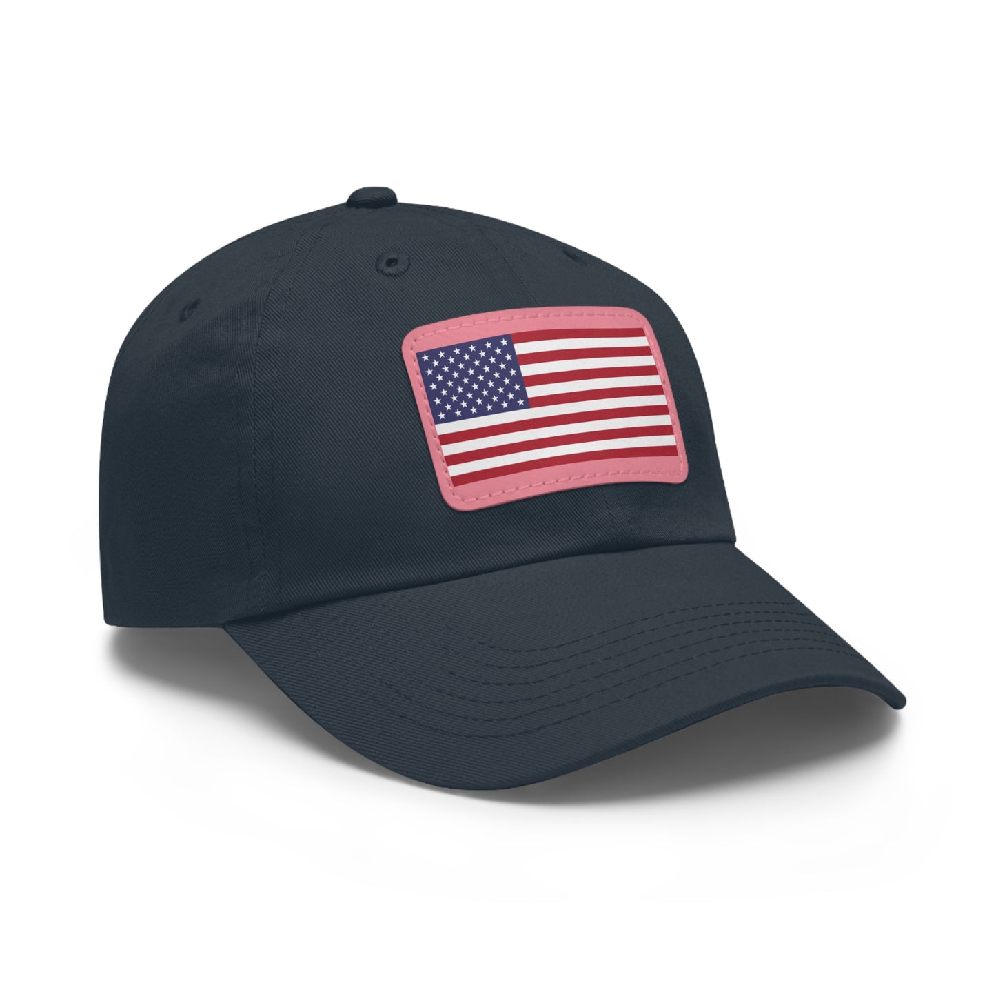 Hat / Cap with Leather Patch (Rectangle) USA Flag