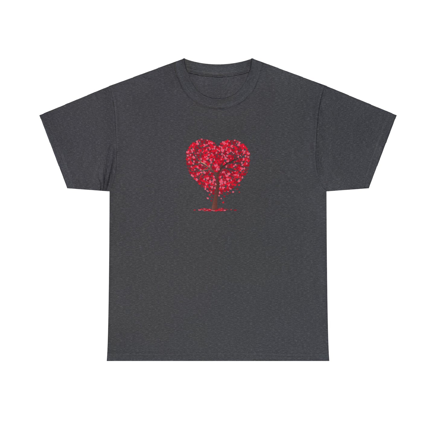 Unisex Heavy Cotton Tee with Tree Hearts