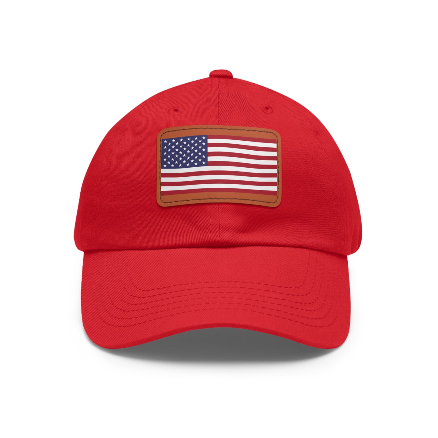 Hat / Cap with Leather Patch (Rectangle) USA Flag
