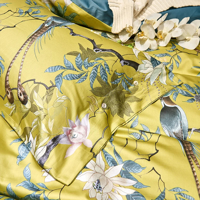Birds Branch Printed Premium Egyptian Cotton Soft Duvet Sets