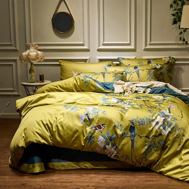 Birds Branch Printed Premium Egyptian Cotton Soft Duvet Sets