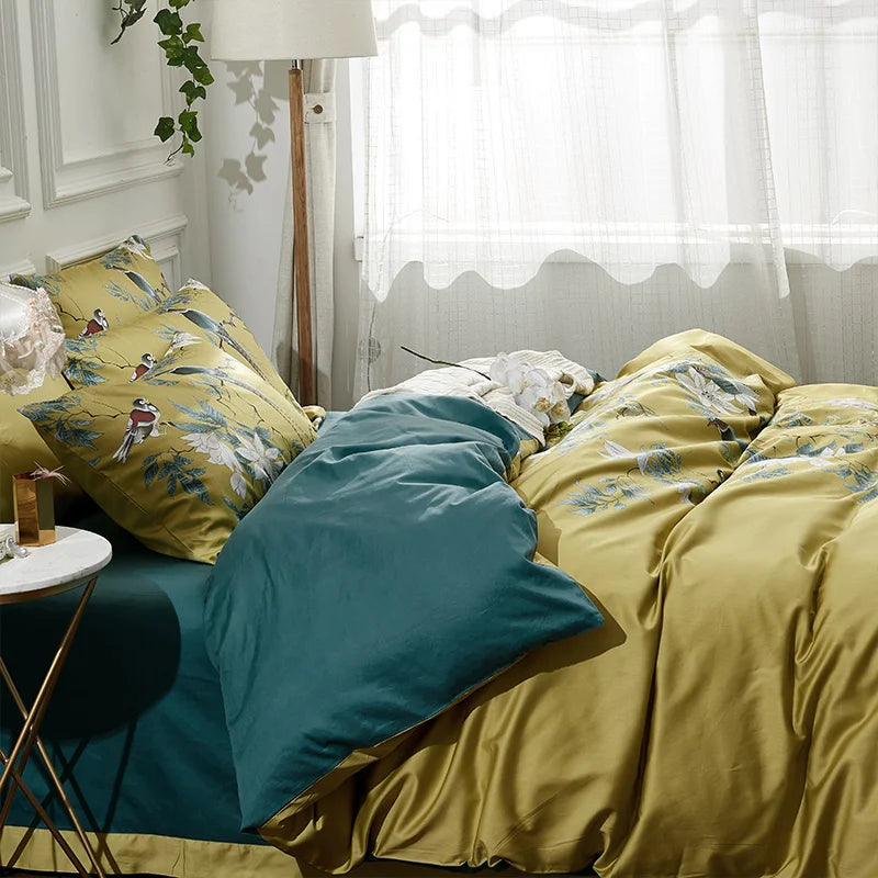 Birds Branch Printed Premium Egyptian Cotton Soft Duvet Sets