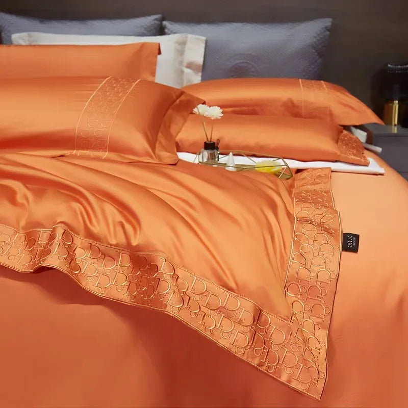 Cotton embroidered quilt cover sets