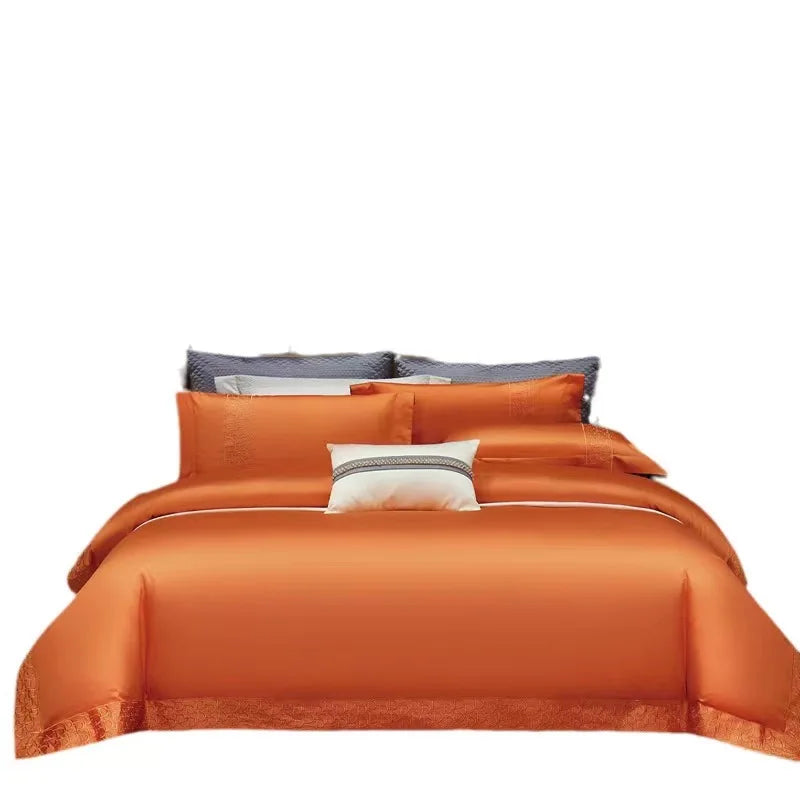 Cotton embroidered quilt cover sets