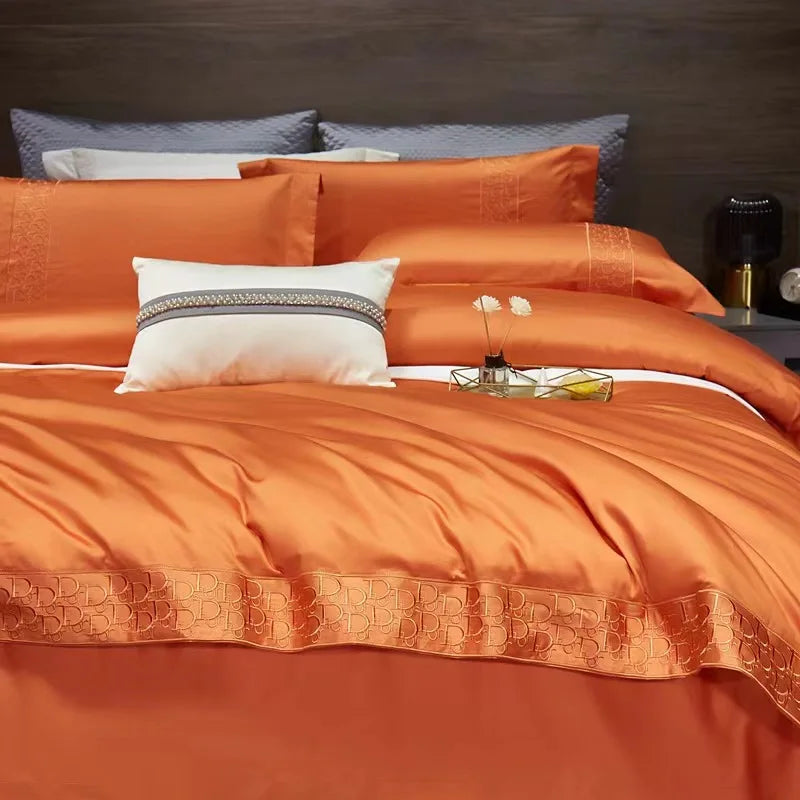 Cotton embroidered quilt cover sets