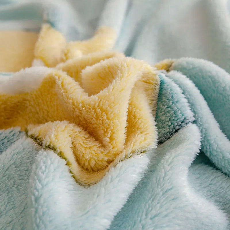 1PC Duvet Cover and 2PC Pillowcase Set Flannel Coral Fleece Warm Winter Thick Single Double Queen King Quilt Bedding Set