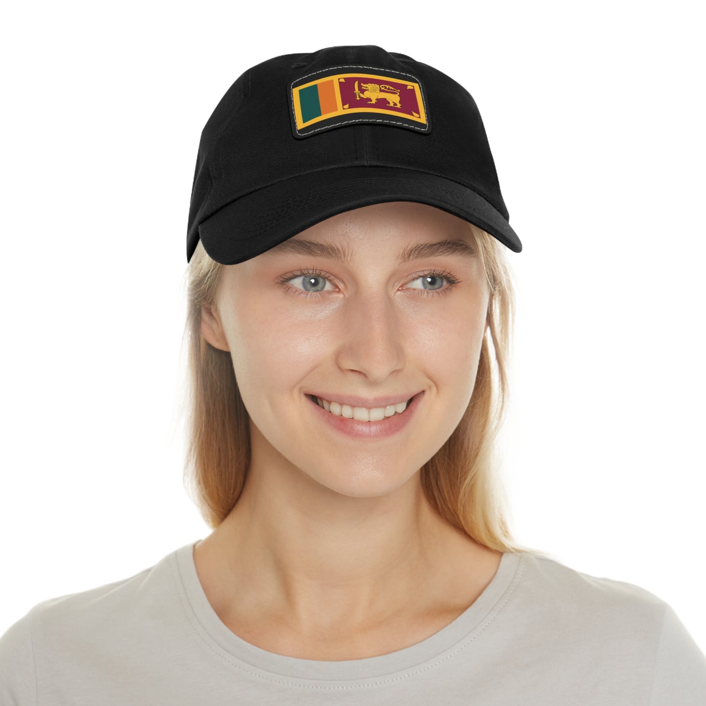 Hat / Cap with Leather Patch (Rectangle) Sri lanka Flag