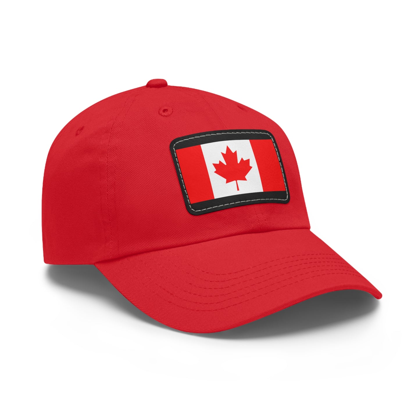 Hat / Cap with Leather Patch (Rectangle) Canada Flag