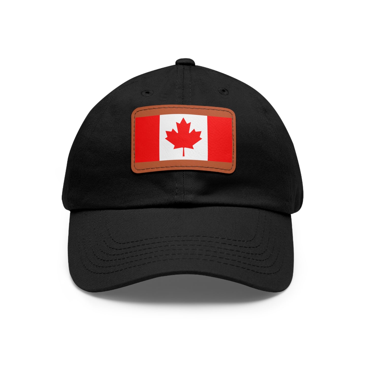 Hat / Cap with Leather Patch (Rectangle) Canada Flag