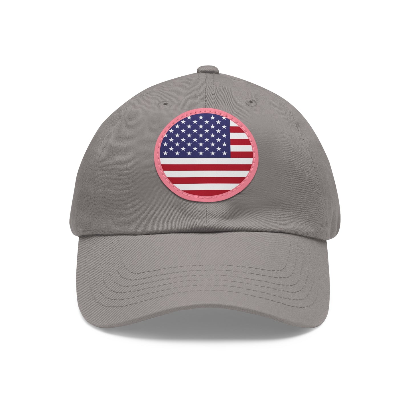 Hat / Cap with Leather Patch (Round) USA flag