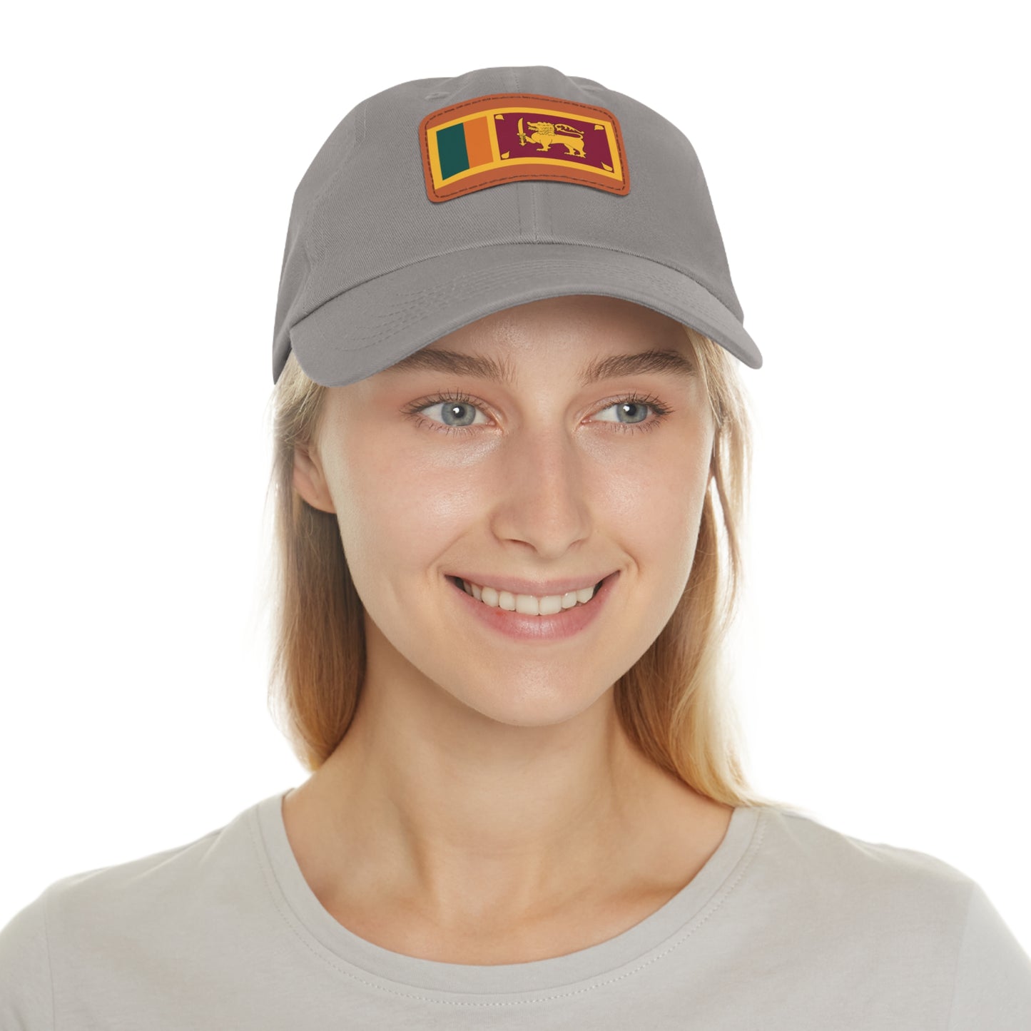 Hat / Cap with Leather Patch (Rectangle) Sri lanka Flag