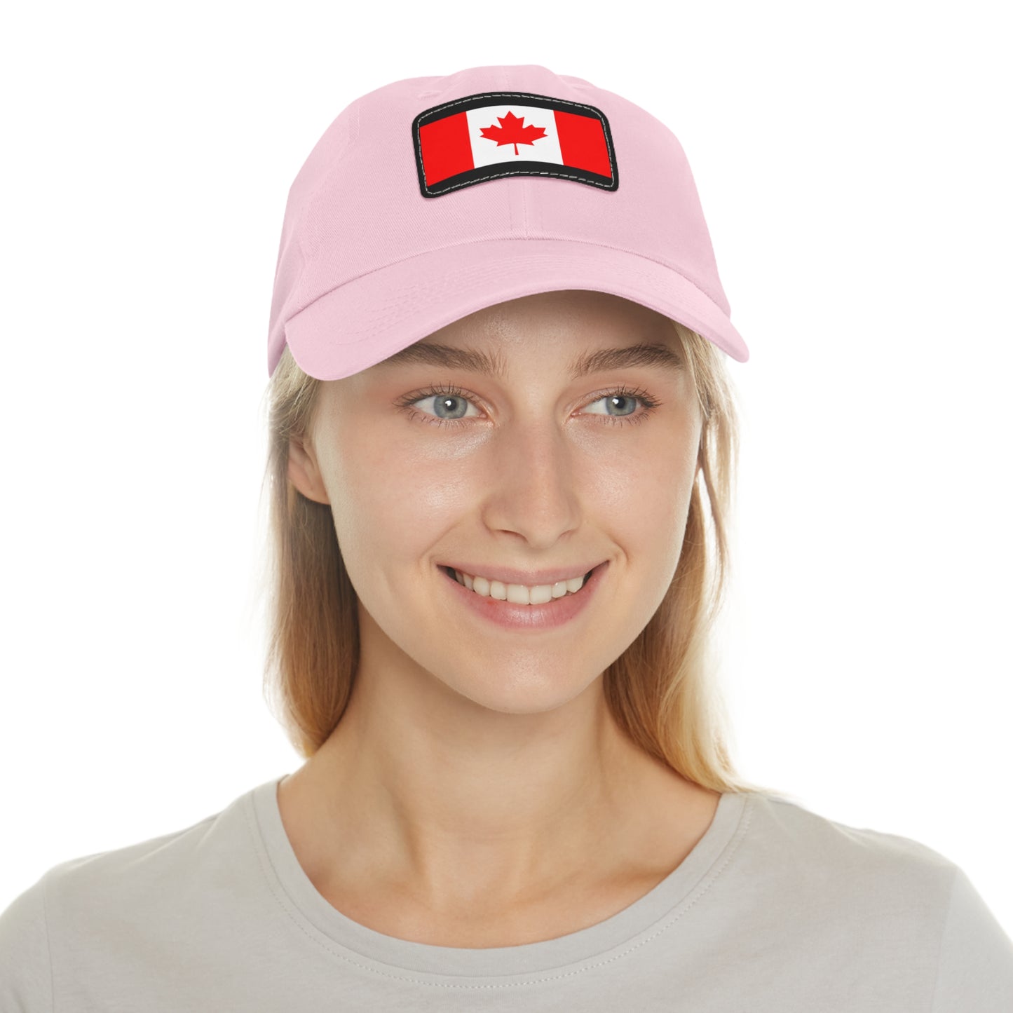 Hat / Cap with Leather Patch (Rectangle) Canada Flag